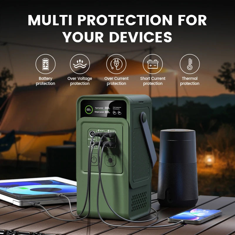 AP200L Power Bank 192Wh 60000mAh Capacity ,100w Solar Panel Generator for Camping Equipment