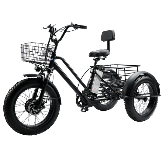 Artudatech 500W 48V 13A Electric Snow Tricycle 3 wheel e-bike 4.0 Fat Tire Tricycle