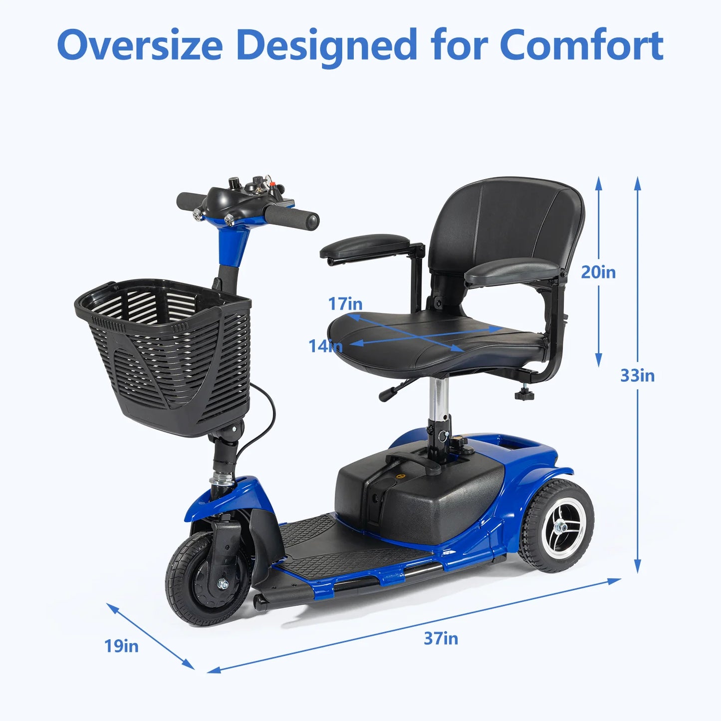 Electric Mobility Scooter 3 Wheel Portable Foldable For Adult Elderly Disabled, Sport