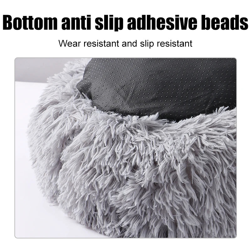 40-100cm Fluffy Pets Beds Large Round Super Warm Soft Cat Plush Nest