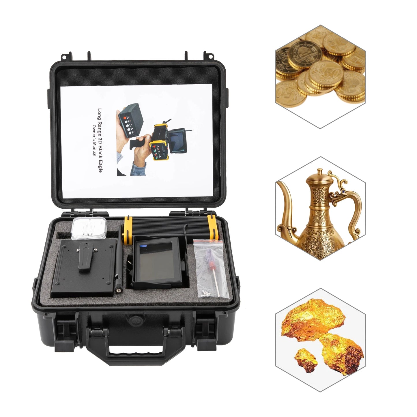 Metal Detector Gold Finder Underground Scanner High Definition Screen Gold Silver Copper AC100‑240V