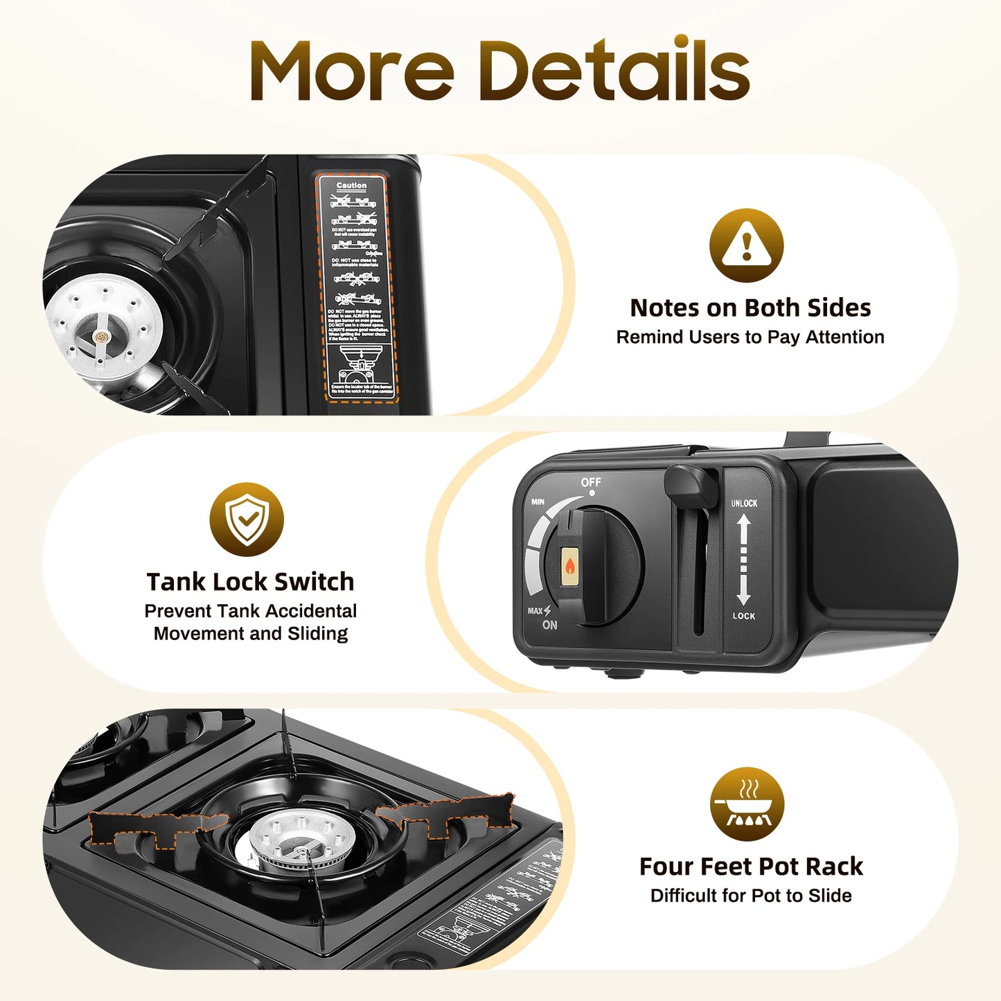 Camping Stove Dual Burner W/Grill Tray & Storage Case Portable Outdoor Cooking ,Picnic BBQ Hiking