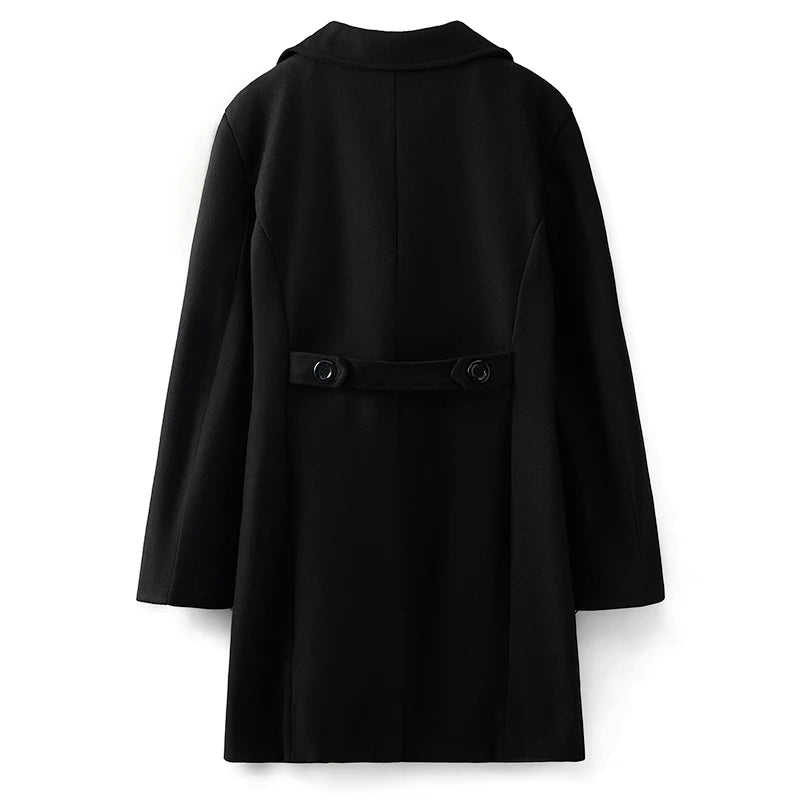 Classic Wool Blend Peacoat with Notched Lapel and Button Closure for Men s Winter Fashion Outerwear