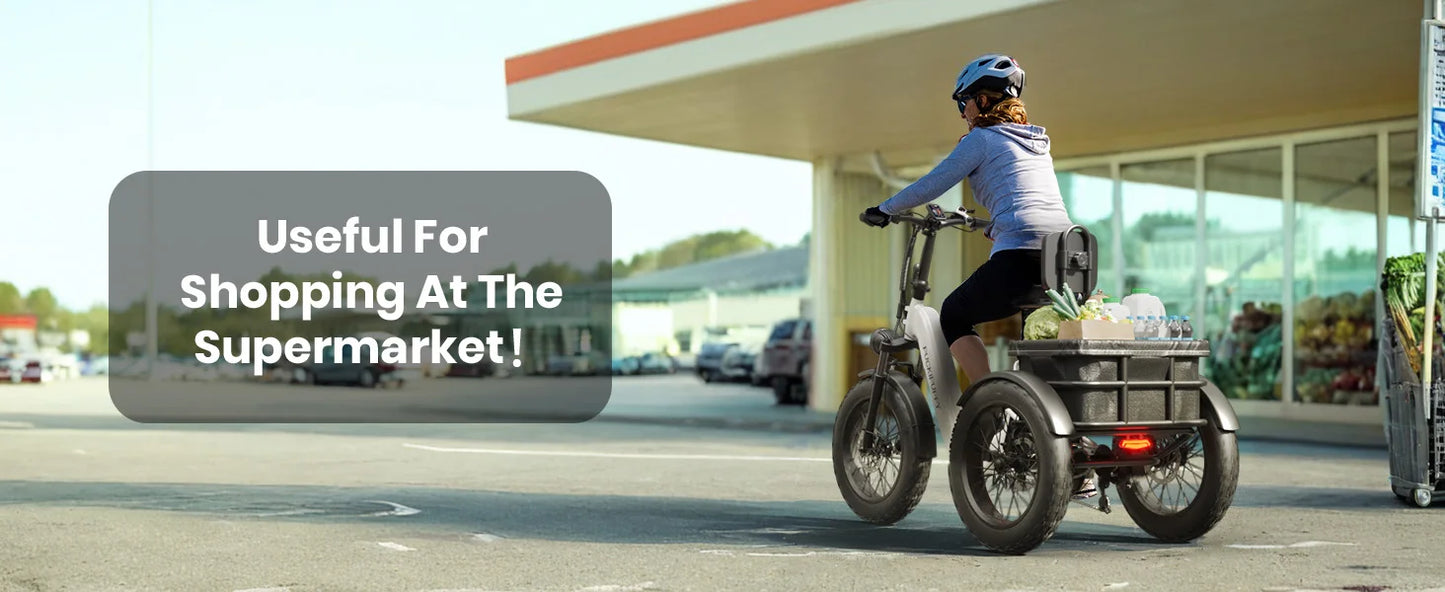 Husky Electric Trike, Adult 960W Peak Motor 60 Miles Range, 500 Lbs Load E-Trike 2-Year Warranty