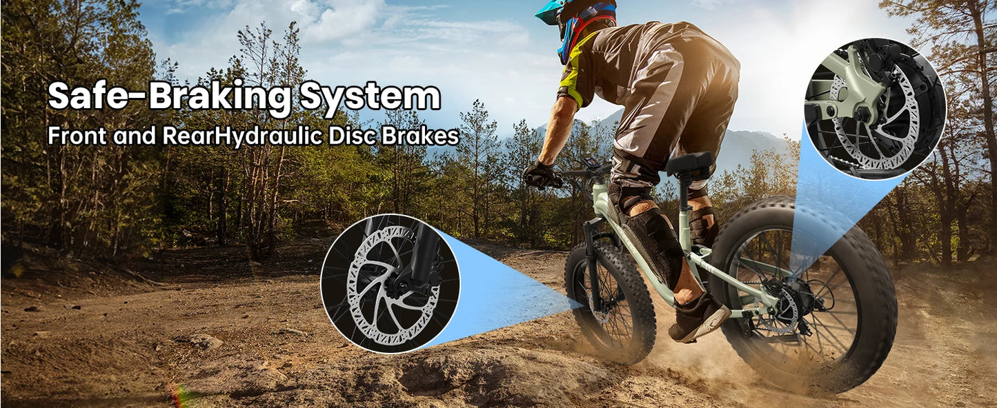 Boxer-ST E-Bike 960W 48V 20AH  26" x 4" Fat Tire Full Suspension Ebike with 2-Year Warranty