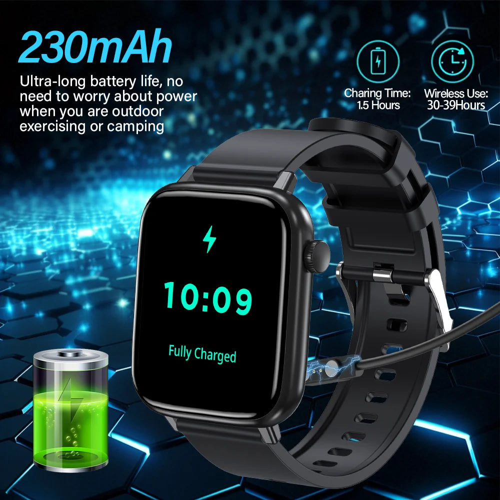 New Smart Watch Bluetooth Call 24/7 Heart Rate Monitor IP68 Waterproof 100+ Sport Mode Men Women