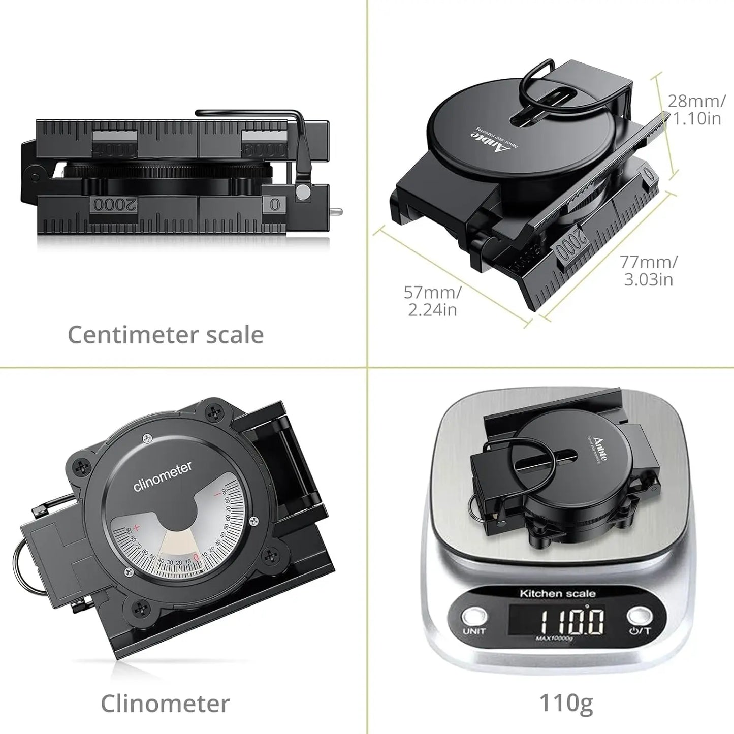 Anbte Compass, 3000 Gauss, Military, Waterproof, Handheld,Camping, Hiking, Survival (128 chars)