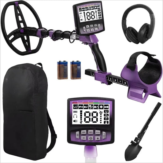 Pinpt Metal Detector WtrPRF Gold-Silver,Advanced SP Chip, + Accuracy,Bigger LCD Display,12"IP68 Coil