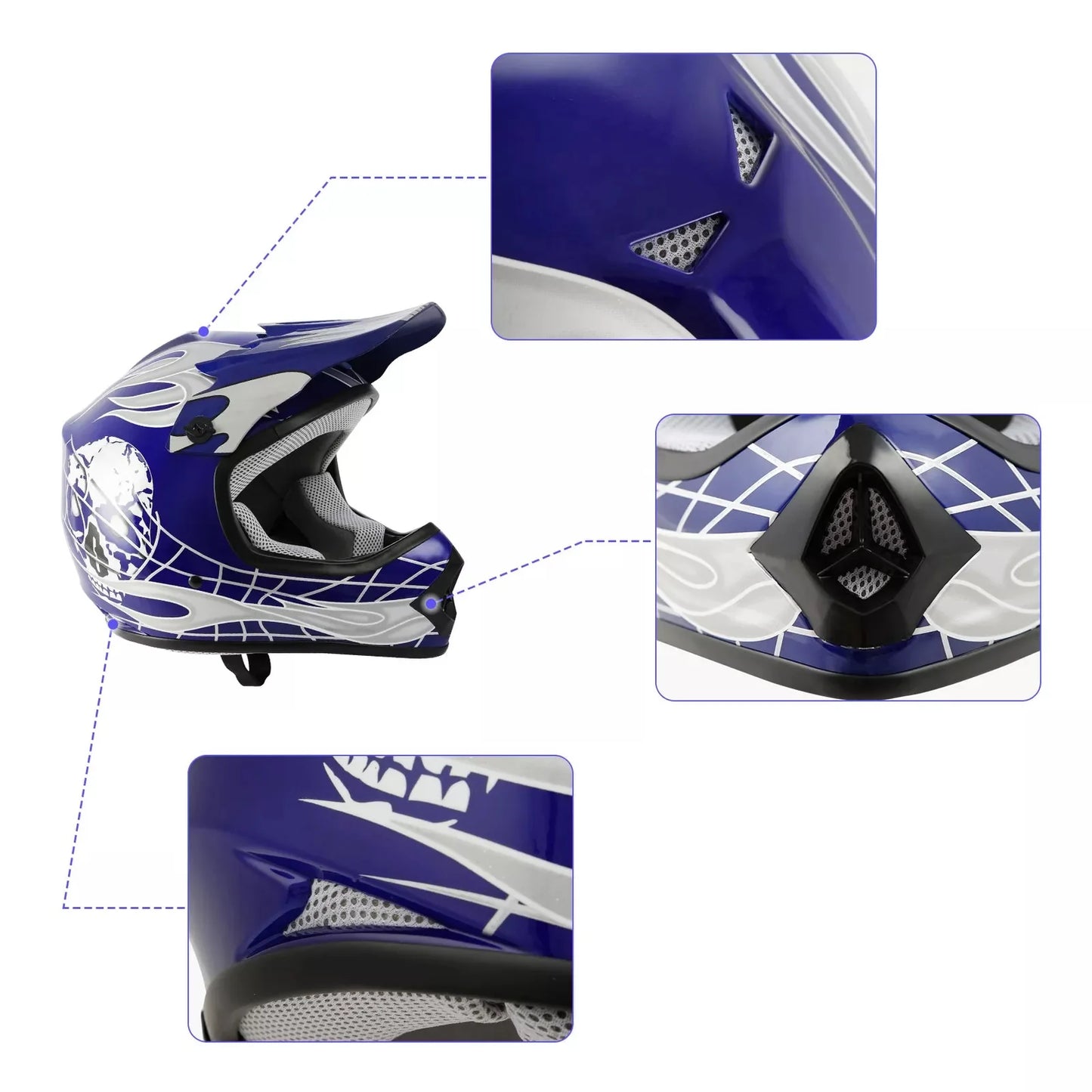 DOT Youth Helmet Child Kid Motocross Full Face Offroad Dirt Bike ATV S/M/L/XL