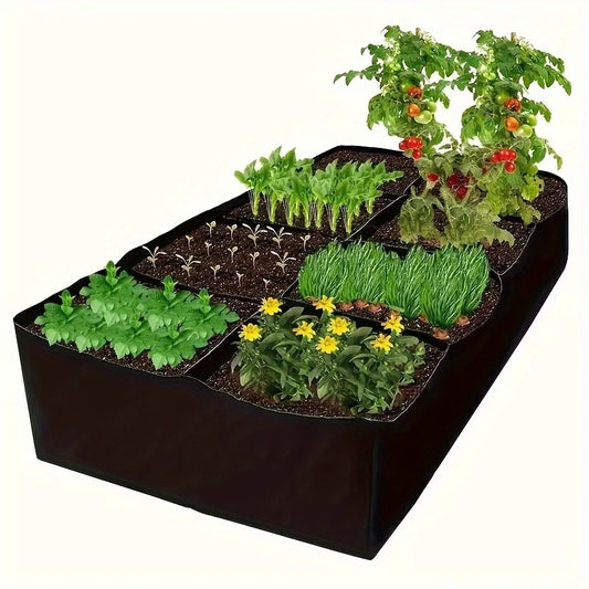 Garden Bed, 128 Gallon 8 Grids Plant Grow Bags, 3x6FT Breathable Planter Raised ,Vegetables Flowers