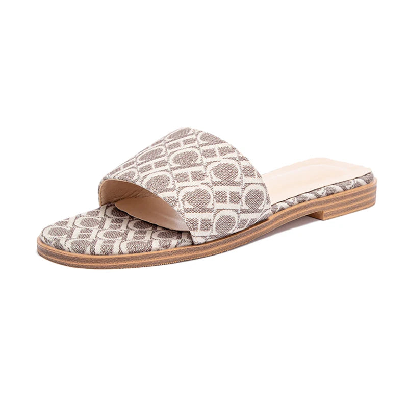 Classic Simple Design Comfortable Anti-slip Sole Printed Slippers Seasonal Fashion Women's Sandals