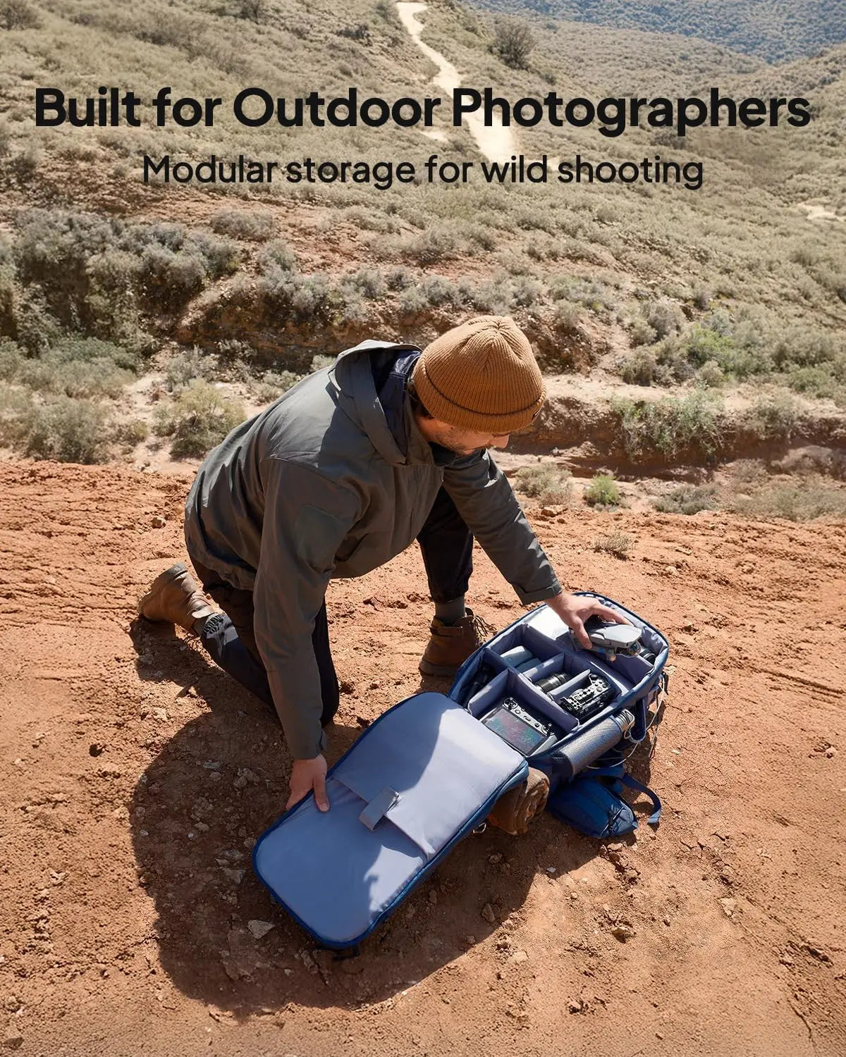 [US Stock] BLUETTI Handsfree 1 Solar Backpack Power Station, 268.8Wh 300W LiFePO4 Solar Generator