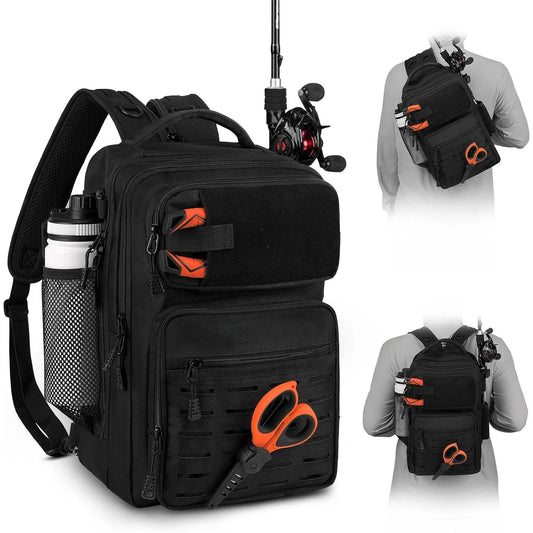 Tactical Fishing Sling Tackle Bag - Lightweight Fishing Backpack - Storage for Gear and Equipment