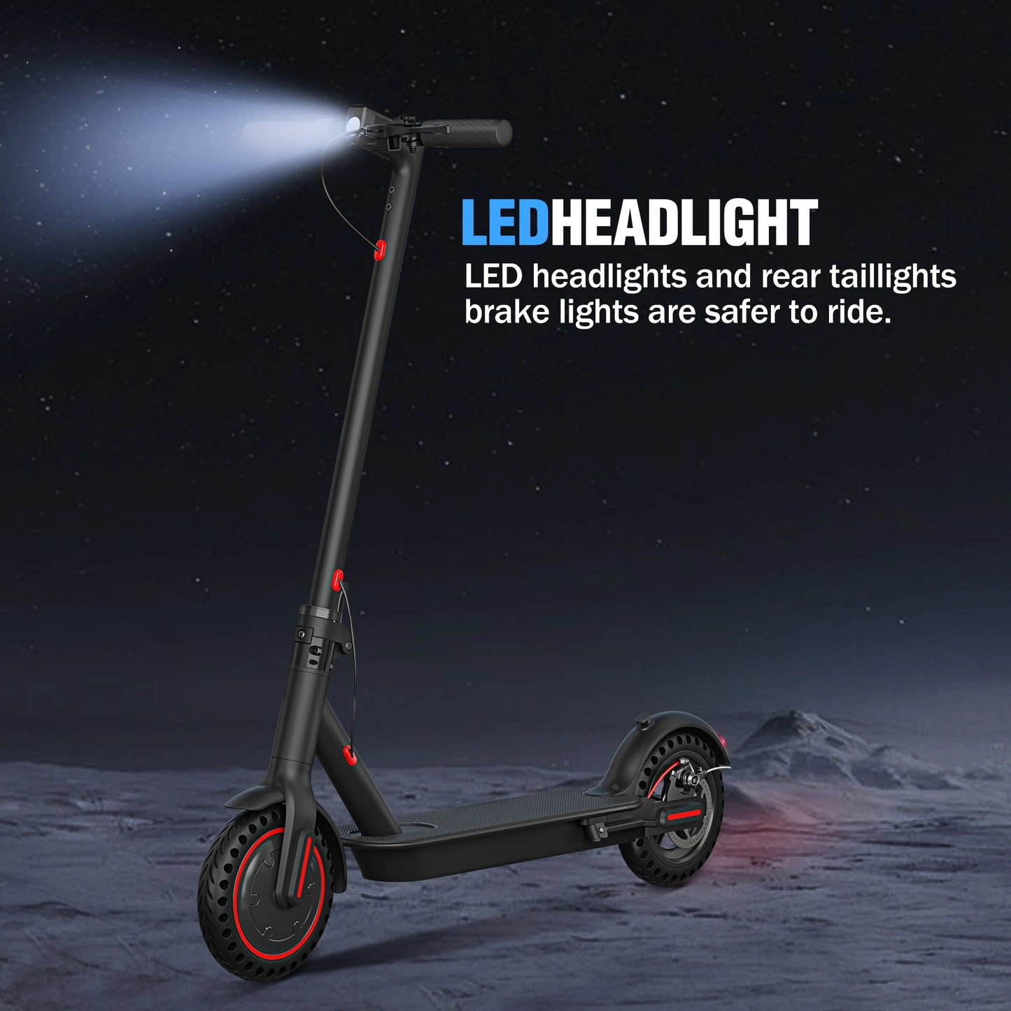 350W Foldable Electric Scooter Adults Teens,Explosion-proof Tires,Dual Brake System,Lightweight