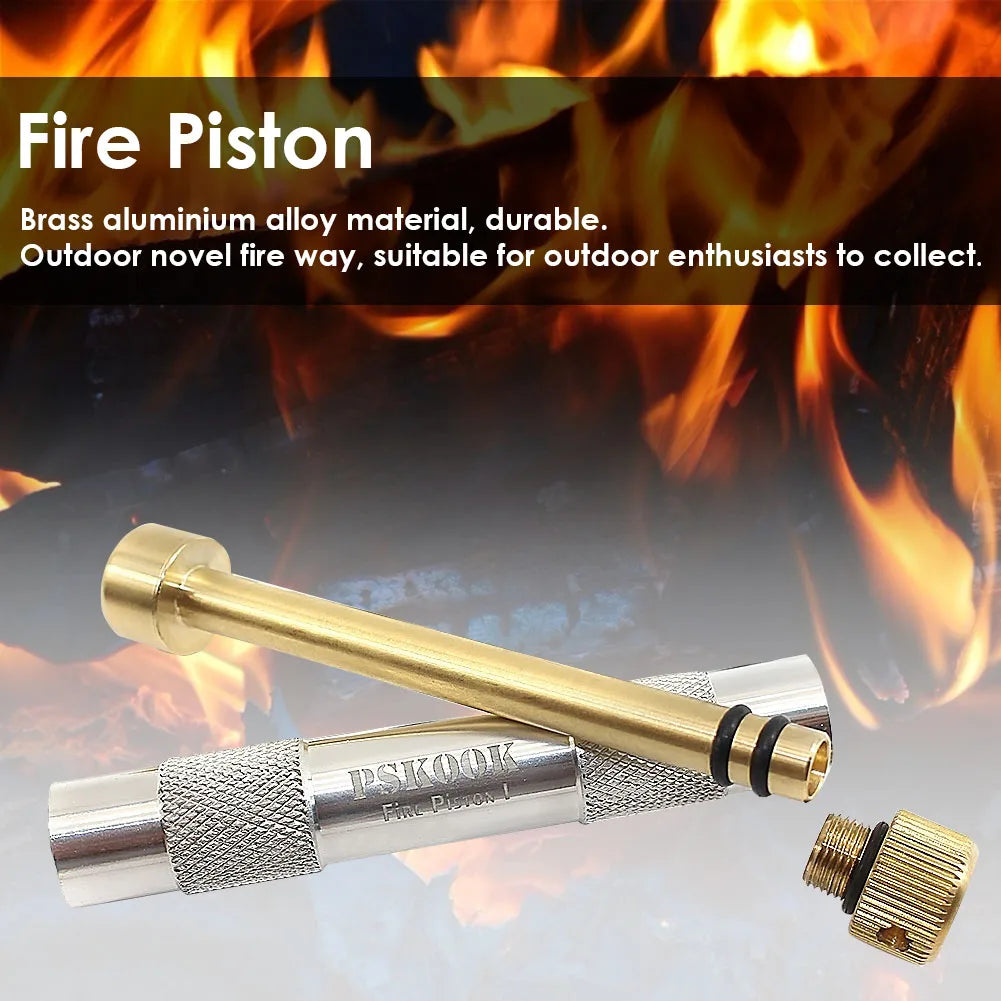 Brass Camping Fire Tube Portable Air Compression Emergency Fire Pipes Survival Tool,Hiking