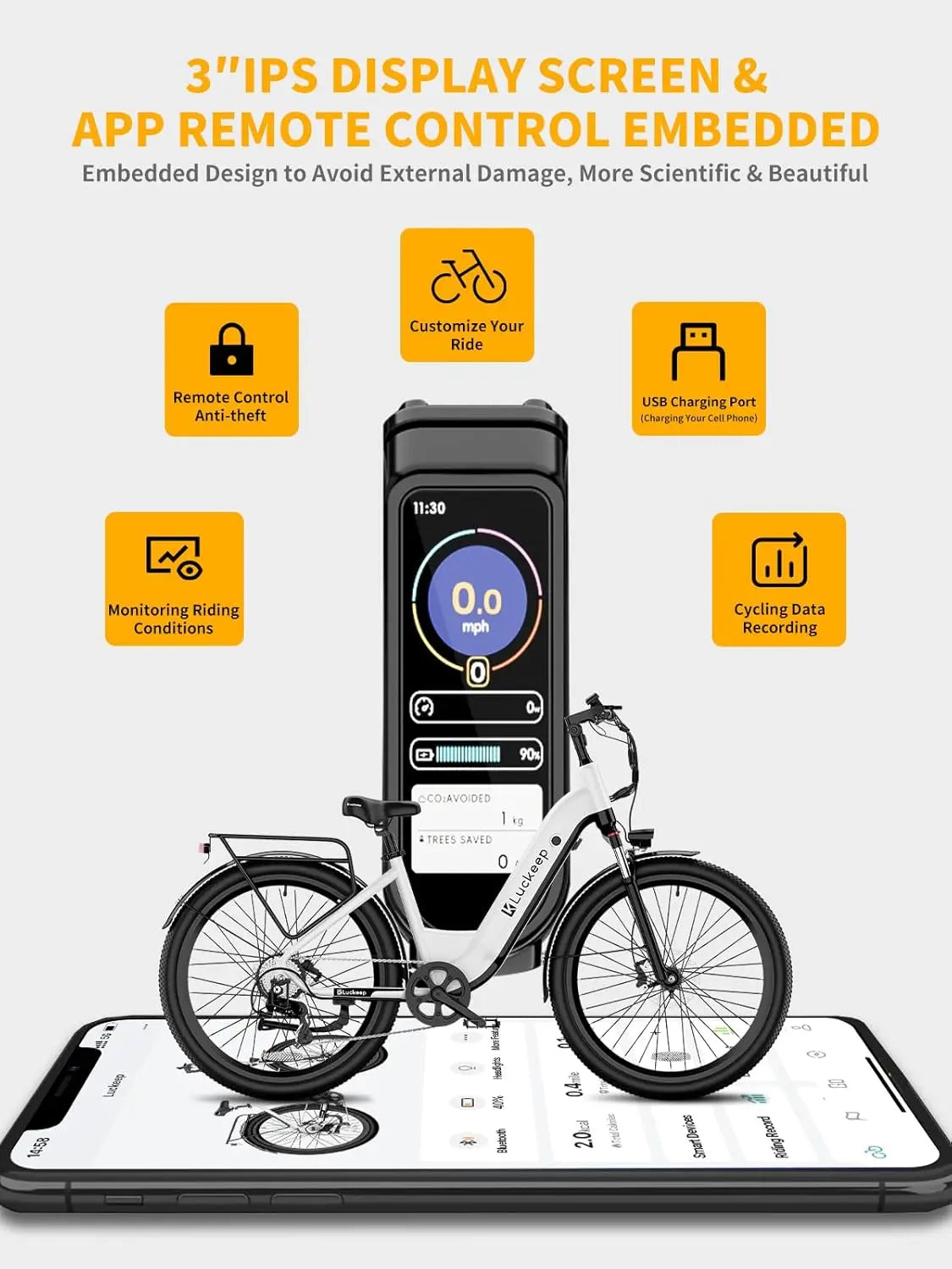 X2 [Torque Sensor] Electric Bike,1200W Peak,28MPH 80Miles,20AH, 26'',3.0'' Step-Thru Hydraulic Brake