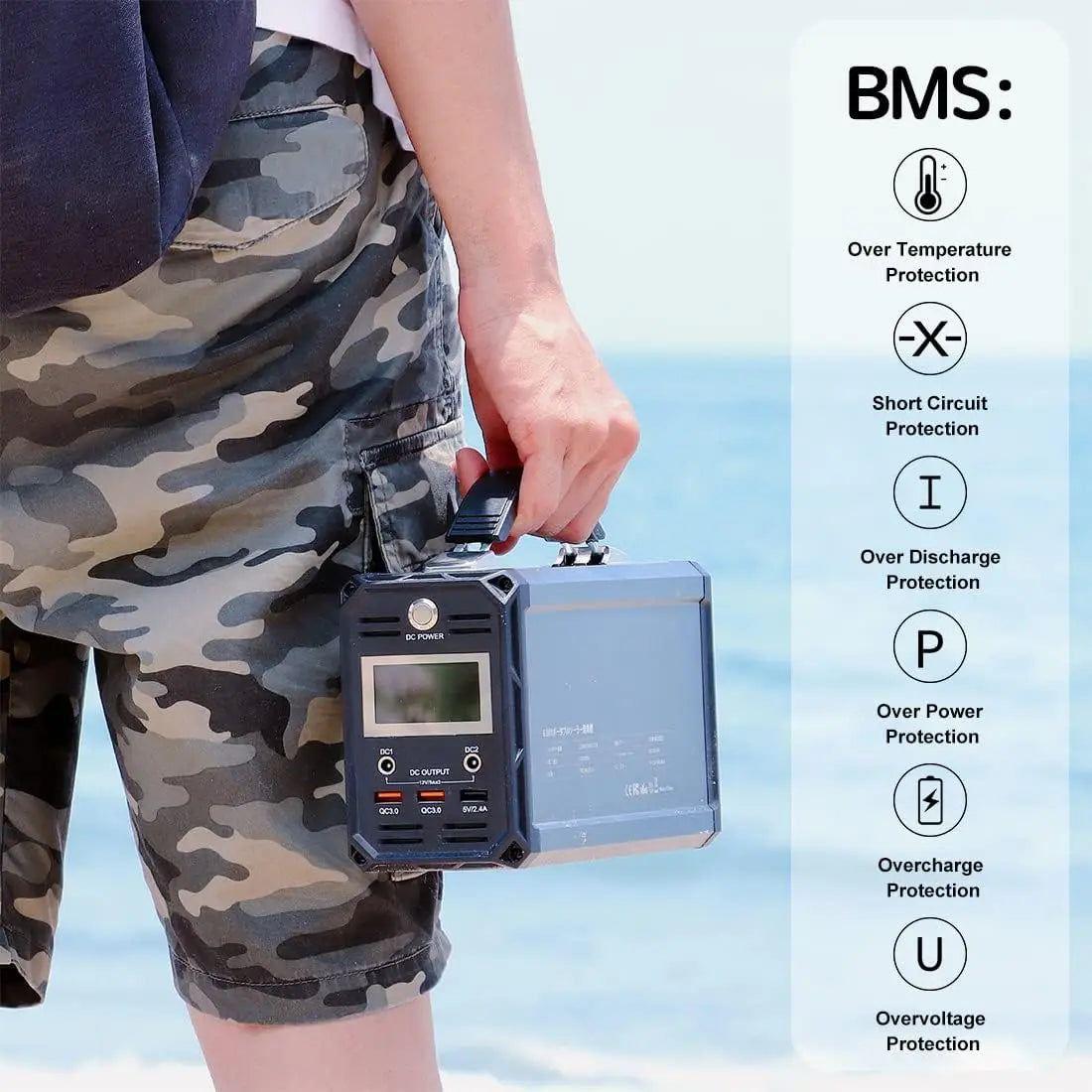 300W Solar Generator 222Wh Portable Power Station 60000mAh Rechargeable Lithium Battery Bank