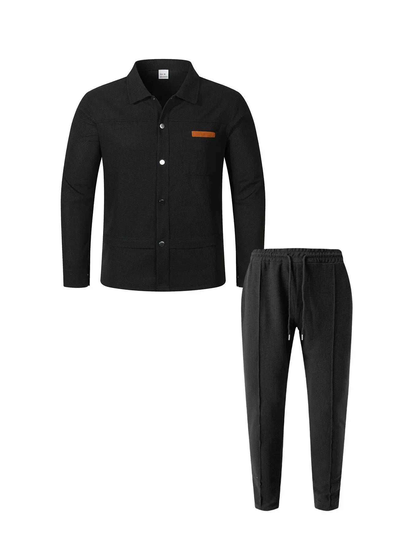Luxury Men's Casual Flight Jacket Autumn Winter Two-Piece Set Cotton Blend Fiber Long Sleeve
