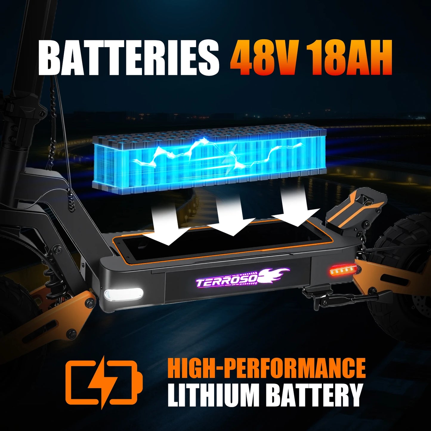 E-Scooter, Adult, 1200W Motor, Folding ,Up to 40Mph & 30 Mile range, 11" Off Road Tire Dual Suspense