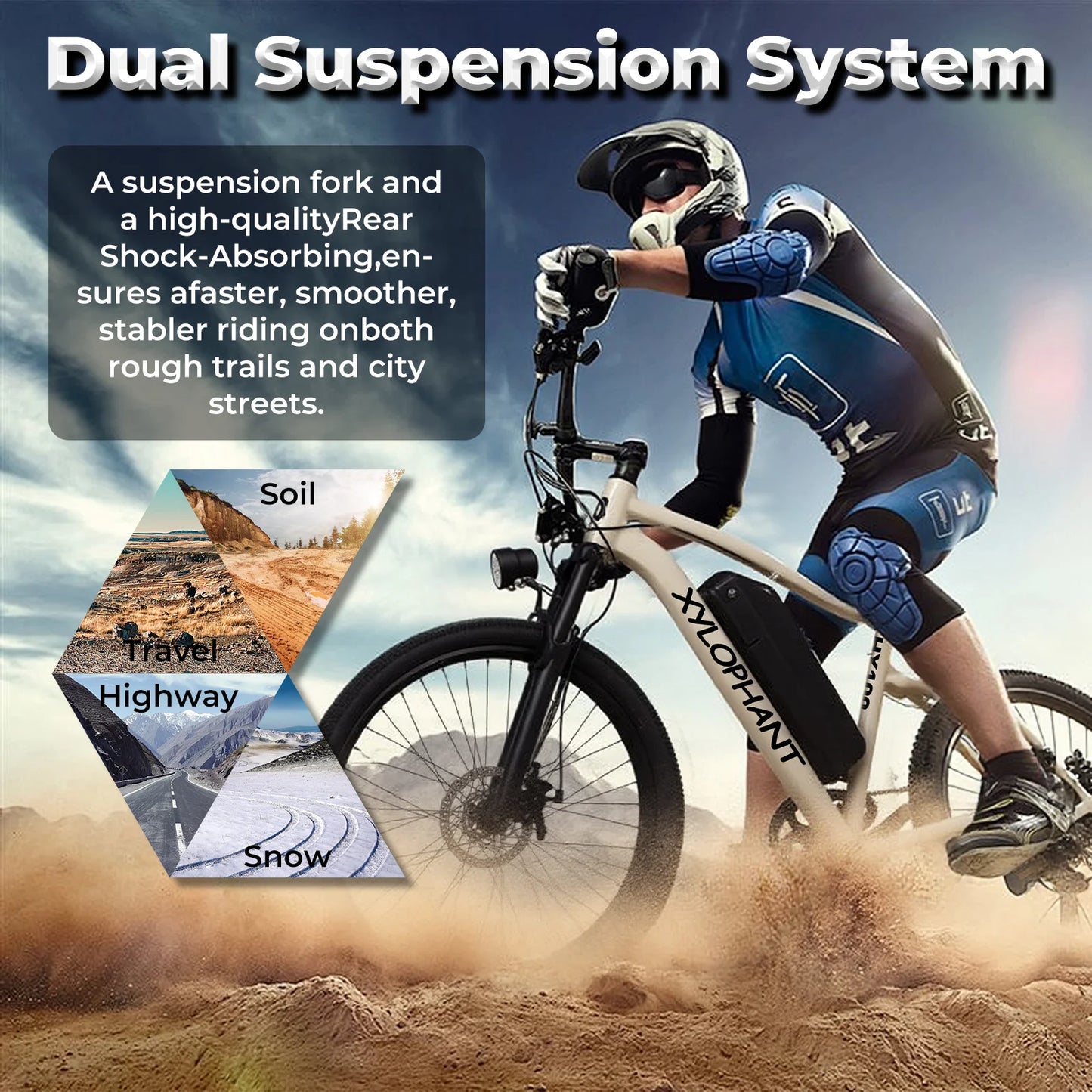 Racing electric bike - mountain lightweight, equipped,350W brushless motor, 360Wh detach battery,