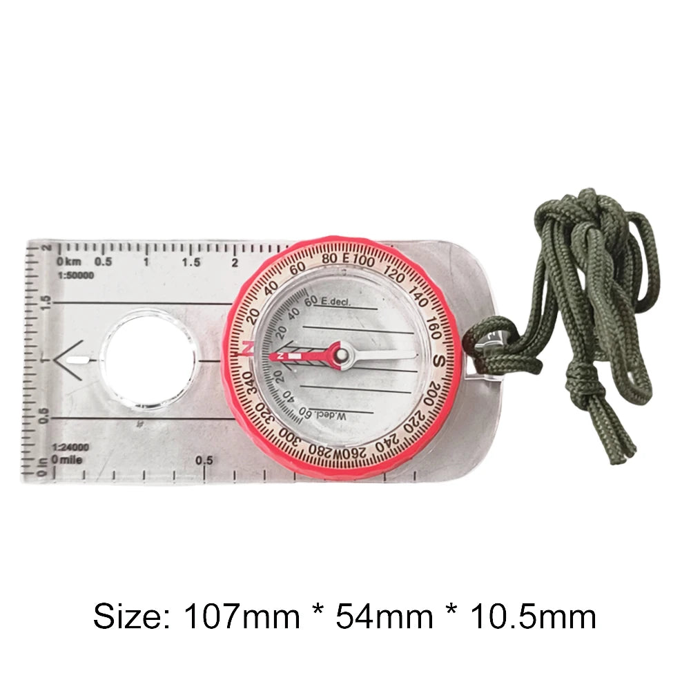 2-5PCS Luminous  Compass Shockproof Waterproof Travel Tools High Accuracy, Magnifier for Survival