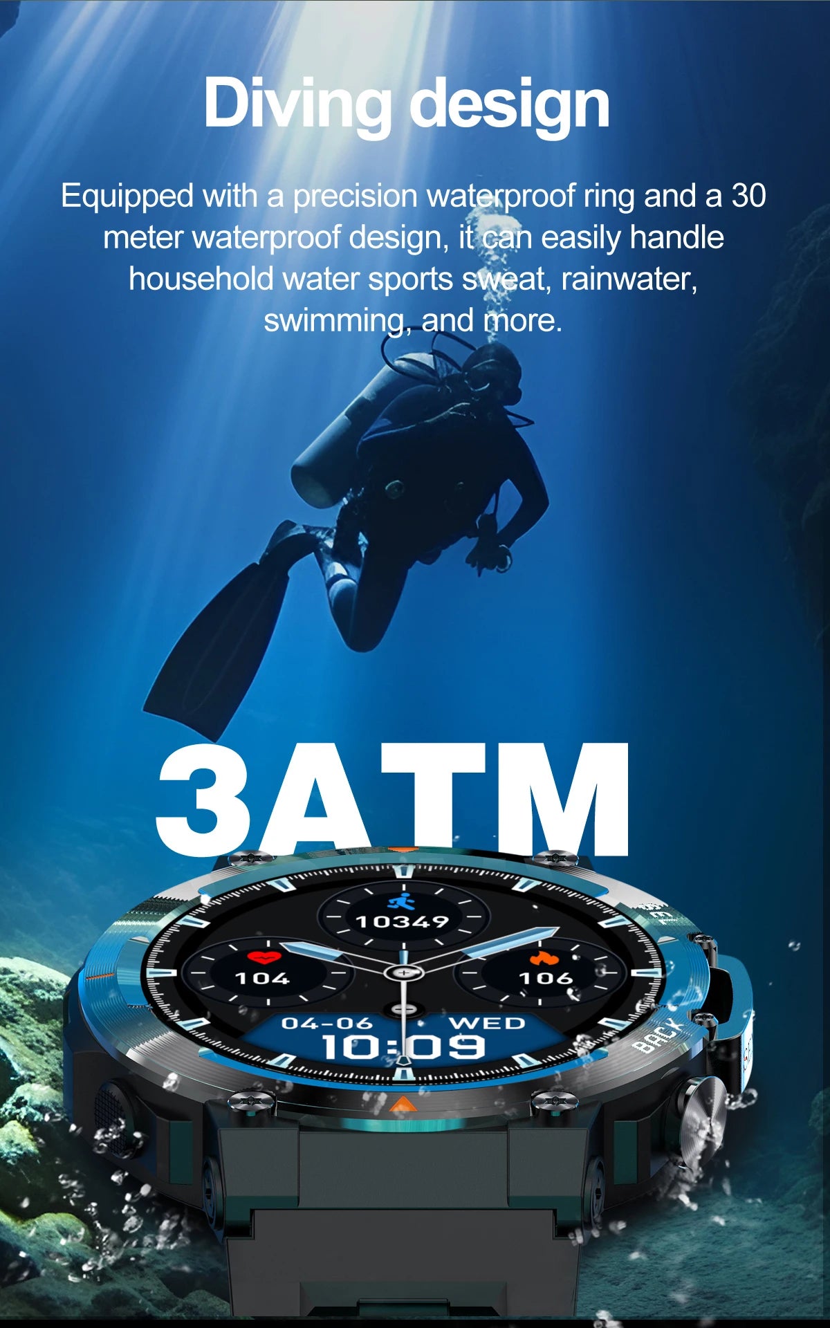 MAX18 Smart Watch AMOLED Screen AI GPT Bluetooth Call 410mAh Big Battery Fitness Tracker Men' Sport
