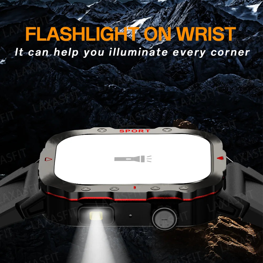 Smart Watch Bluetooth Voice Call LED Flashlight Health Monitor Outdoor Sports Smart