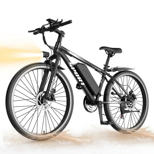 E-Bike, Adults, 750W Electric Mountain Bike, 7-Speed, Front Suspension, 20 mph Folding Bike 40 Mile