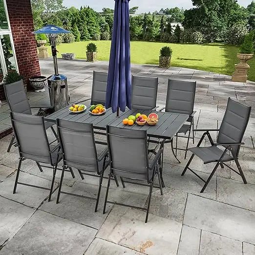 7-Piece All-Weather Rattan Patio Dining, 60" Wood Table, Removable Cushions & Umbrella Hole