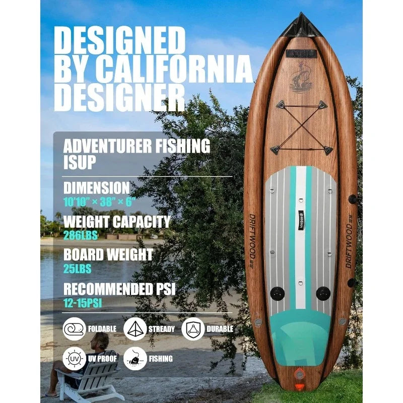 Hot Sale.Inflatable Stand Up Paddle Board 11'x33''x6''W Backpack,Wide Stance,Surf Control, Non-Slip