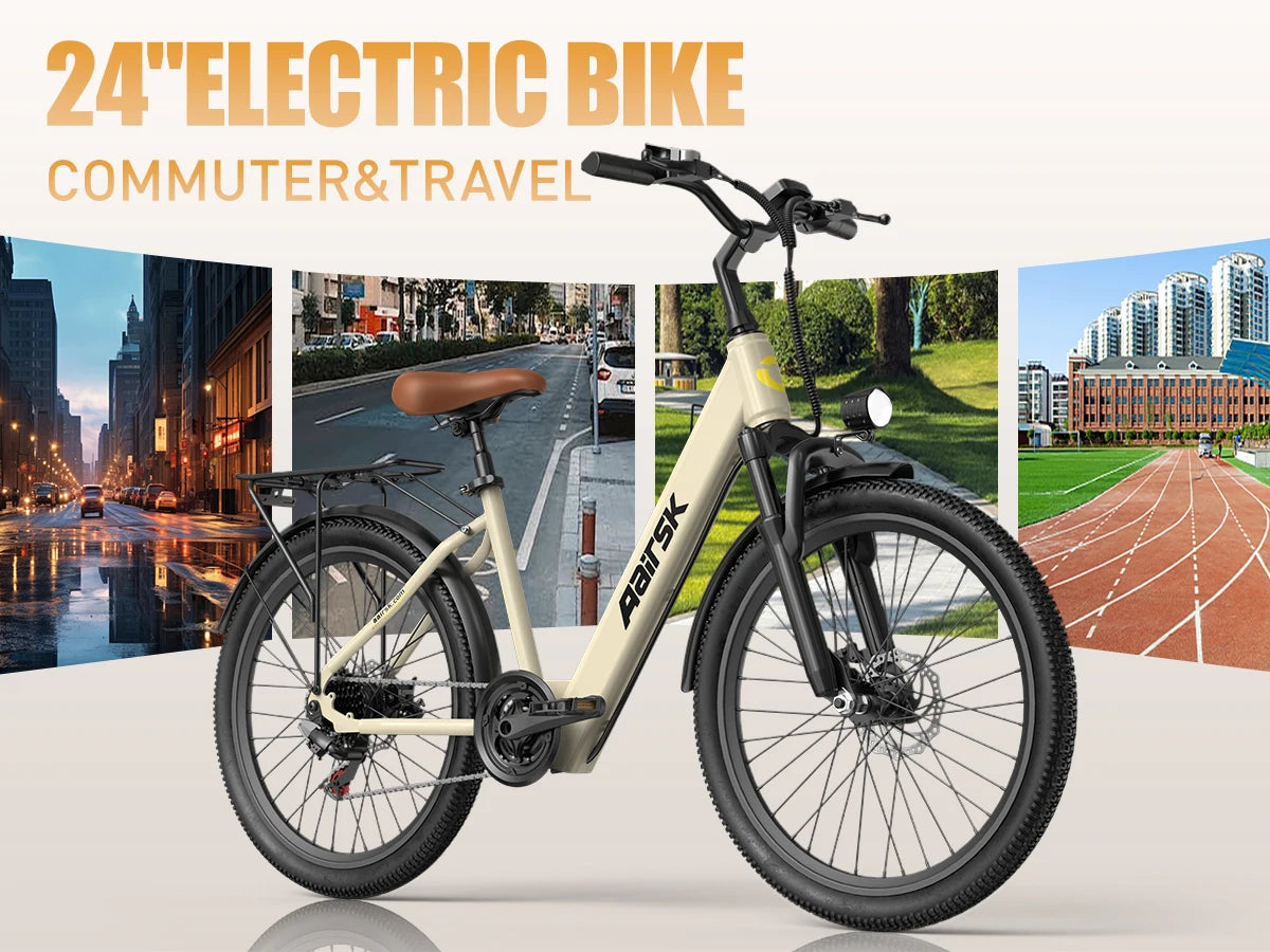 SU7 Adult E-bike 36V 15Ah Battery, 400W E-bike 24 Inch Tire Women's Electric bicycle