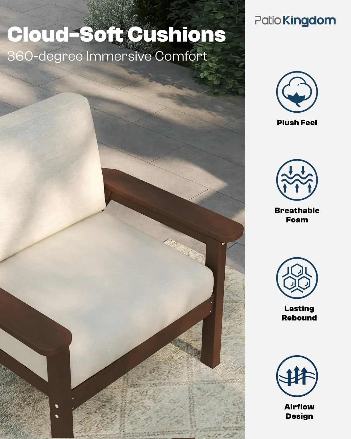 Patio Set 8 Seats, Outdoor Sectional, Beige Washable Thick Cushions, Coffee Table, Patio