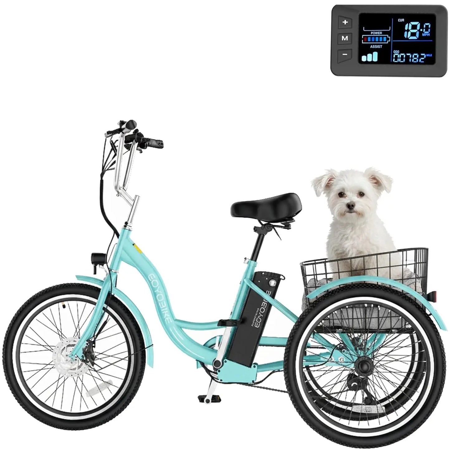 E-Tricycle, Adults, 350W 36V,Motorized Three Wheel , 7 Speeds 3 Wheels, Customized