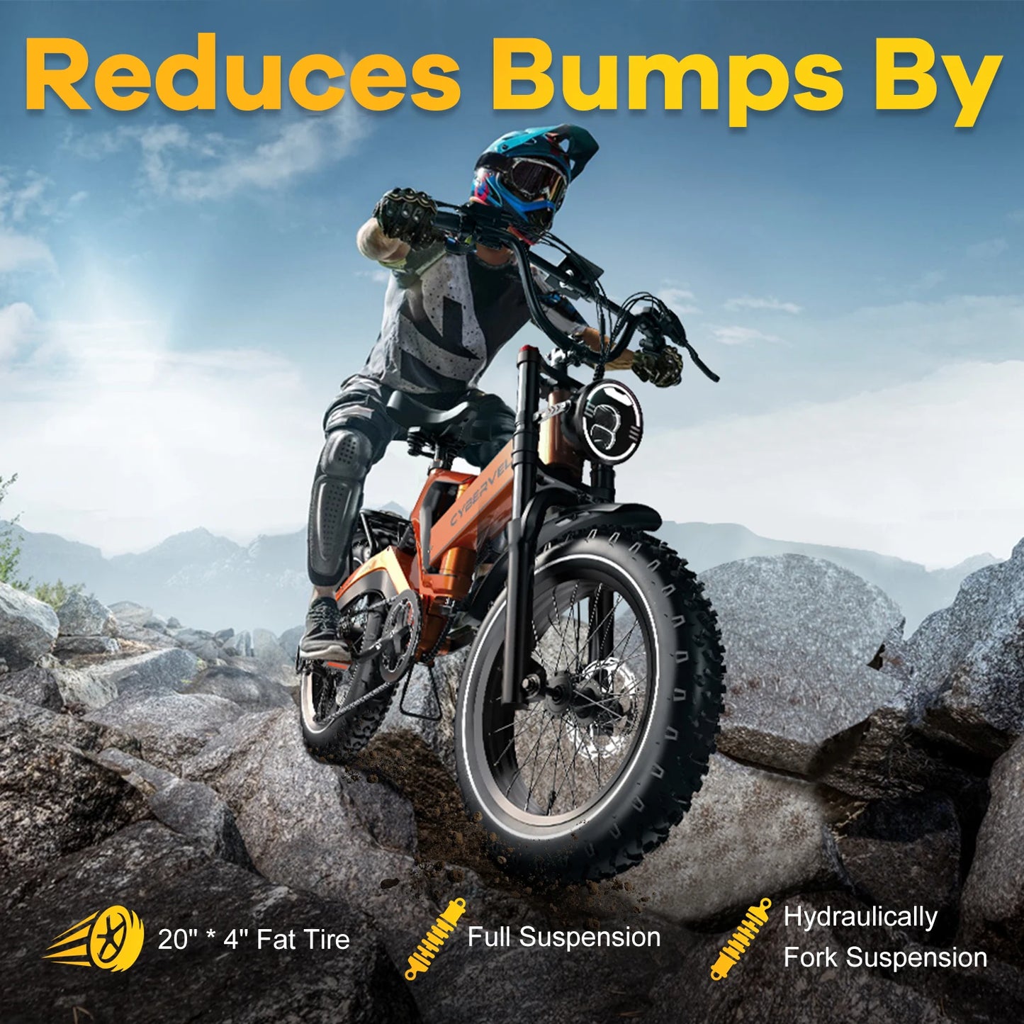 EK6 Peak 2000W Folding E-Bike, Adults, 35MPH 100Miles, 48V 25Ah Removable Battery,20"x4.0 Fat Tire