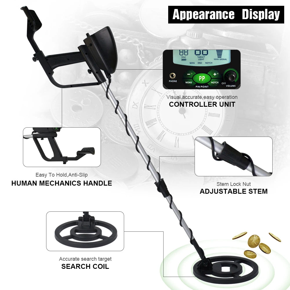 MD-4090 Metal Detector Professional  LCD Treasure Gold Detector High Precise Search