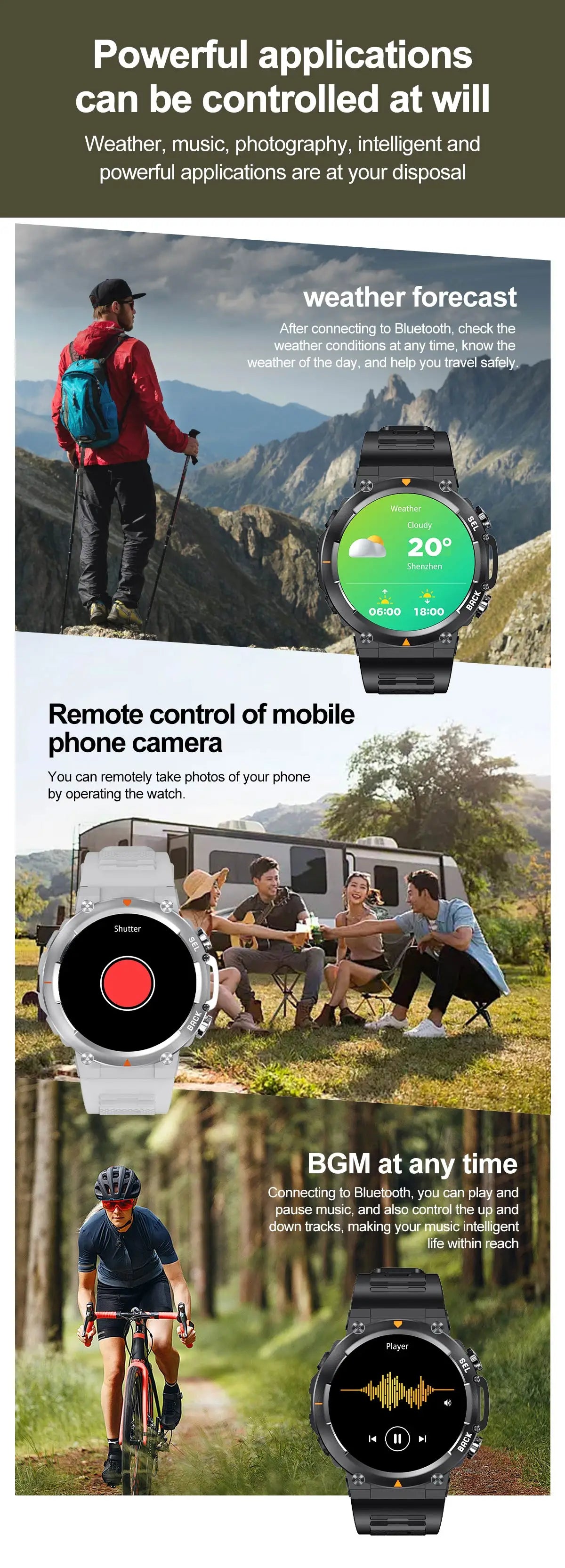 MAX18 Smart Watch AMOLED Screen AI GPT Bluetooth Call 410mAh Big Battery Fitness Tracker Men' Sport