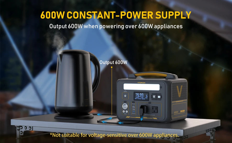 600X with 110W Solar Panel included,600W 299Wh LiFePO4 Solar Charger