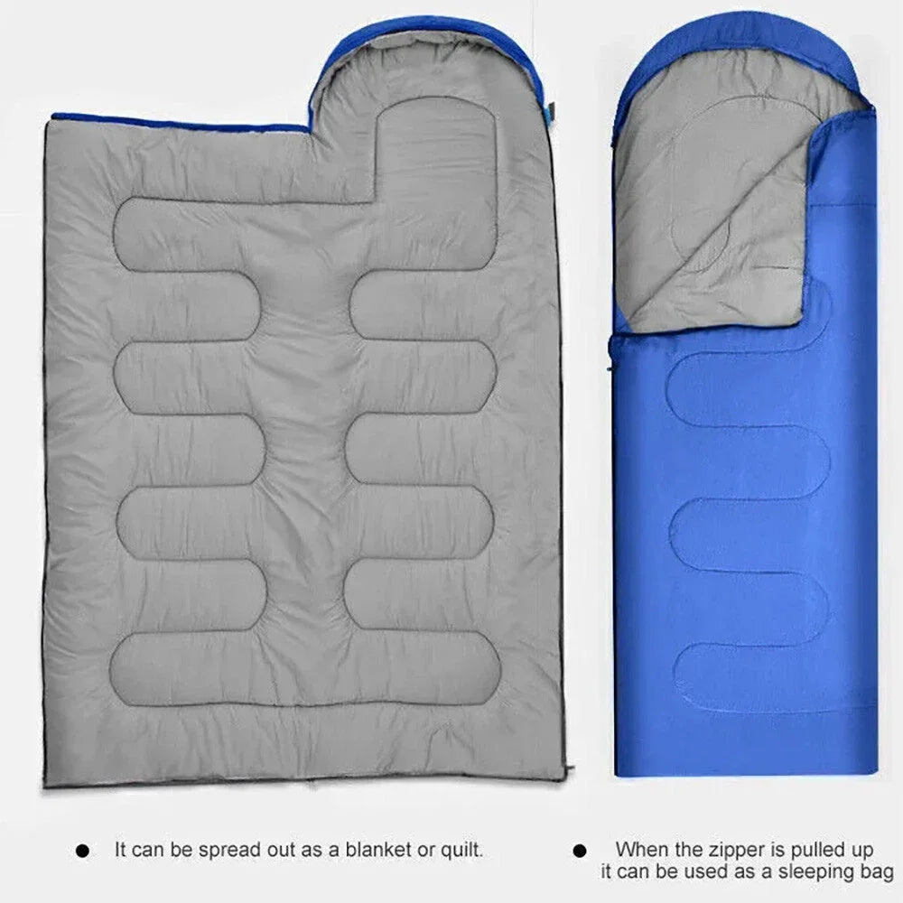 4Season Outdoor Camping Emergency Sleeping Bag WaterproofHooded Sleeping Bag Travel Gear Rest Cover