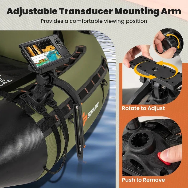 Inflatable Float Tube, Fishing Boat w/Ruler,Pump,Storage Bag,Adjustable Straps,Float Tube 4 Angling
