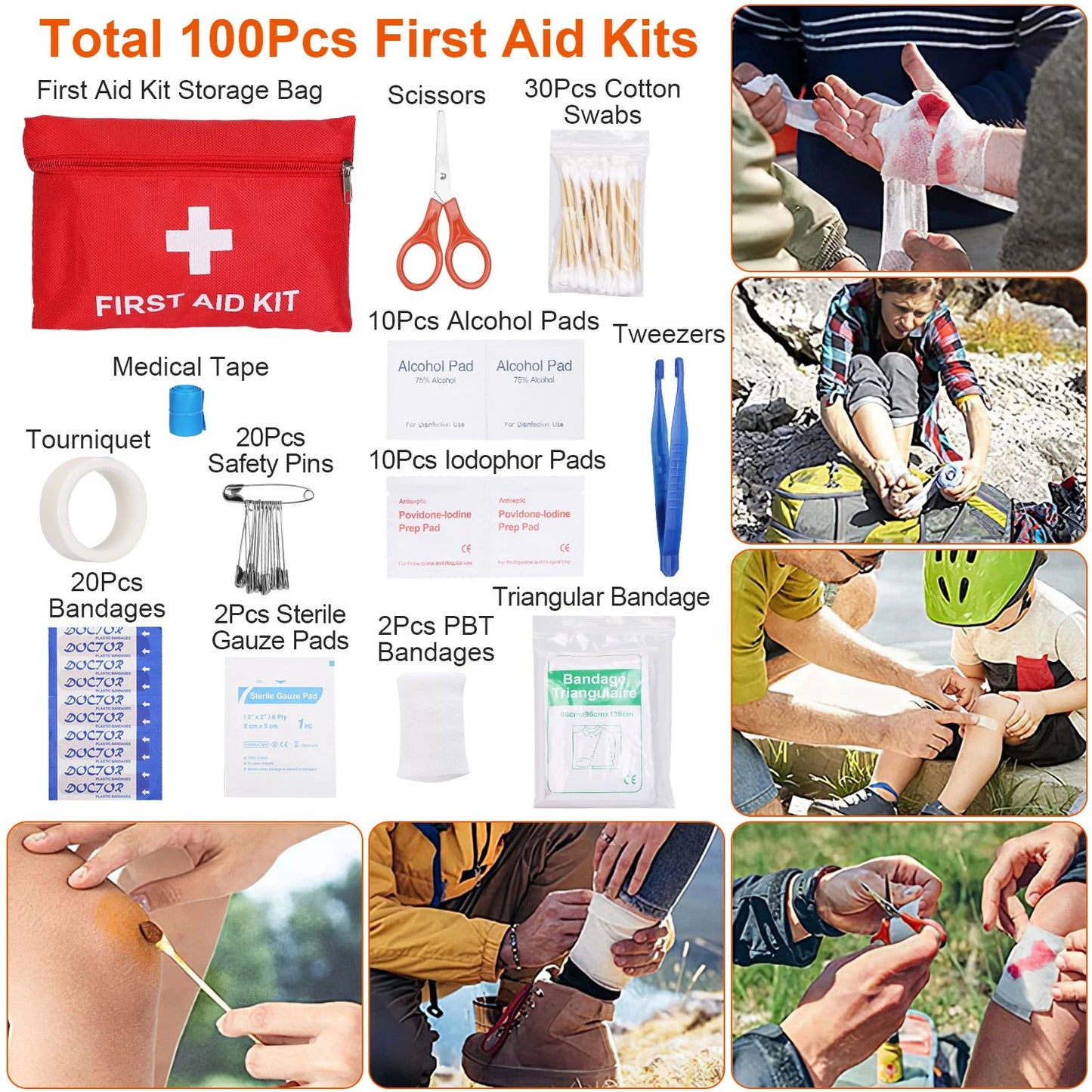 125 In 1 Emergency Kit Trauma Bag,Survival Kit First Aid Kit SOS Wilderness Emergency Kit