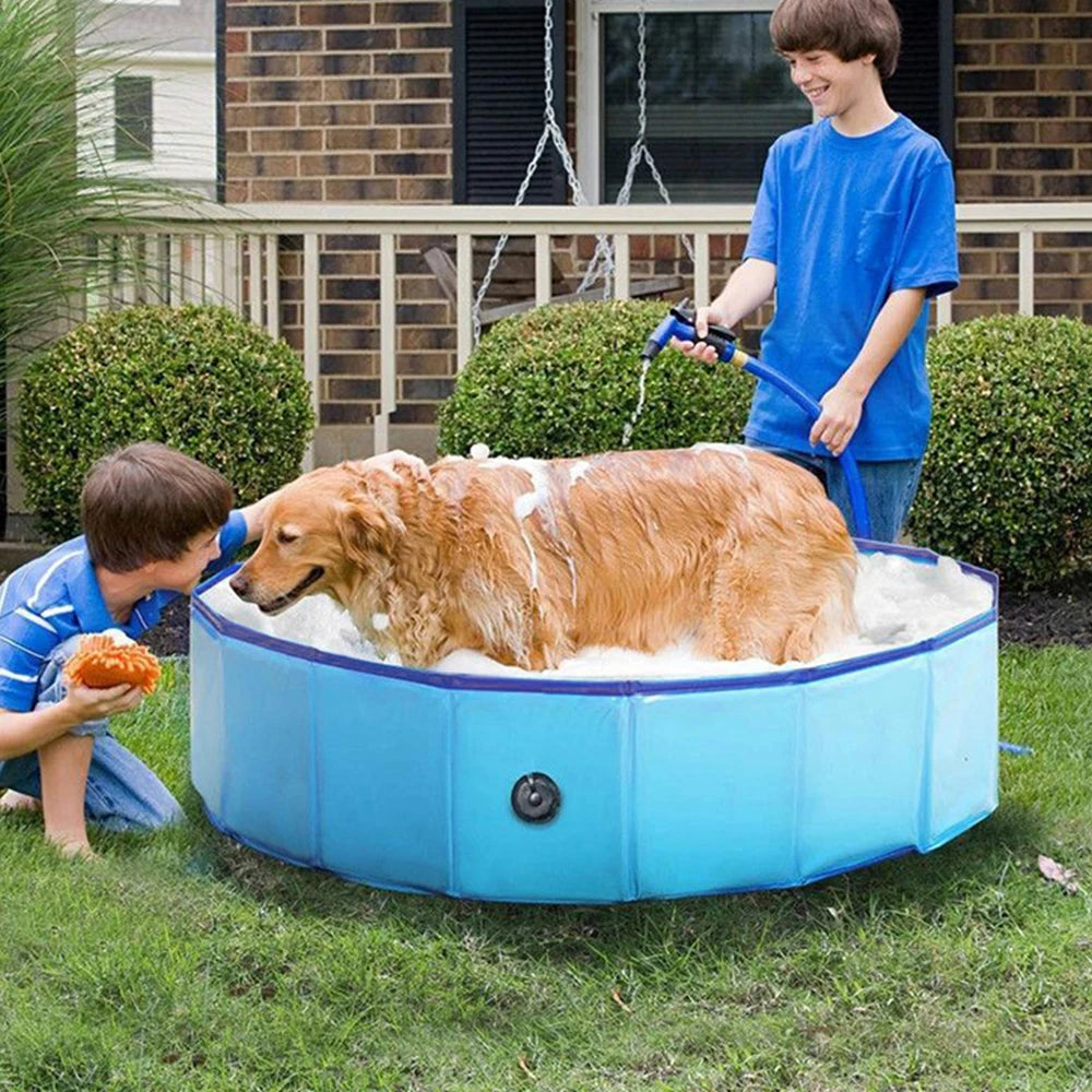 Dog Swimming Pool & Pool Cover Portable Plastic Grooming Tub scratch Resistance