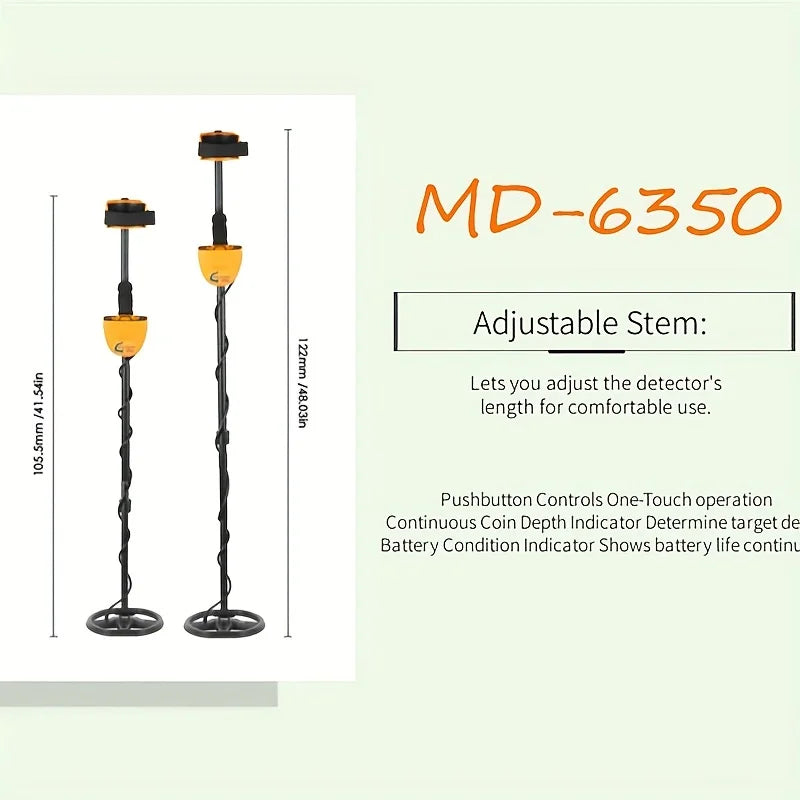 Underground Metal Detector Gold ,Treasure Hunt MD6350 Professional Detecting Equipment 2 yr warranty