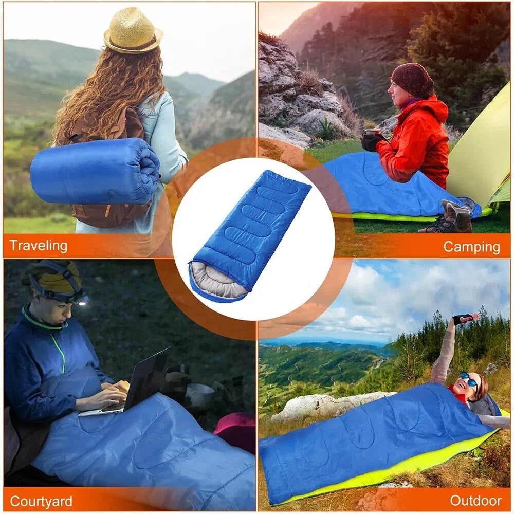 4Season Outdoor Camping Emergency Sleeping Bag WaterproofHooded Sleeping Bag Travel Gear Rest Cover