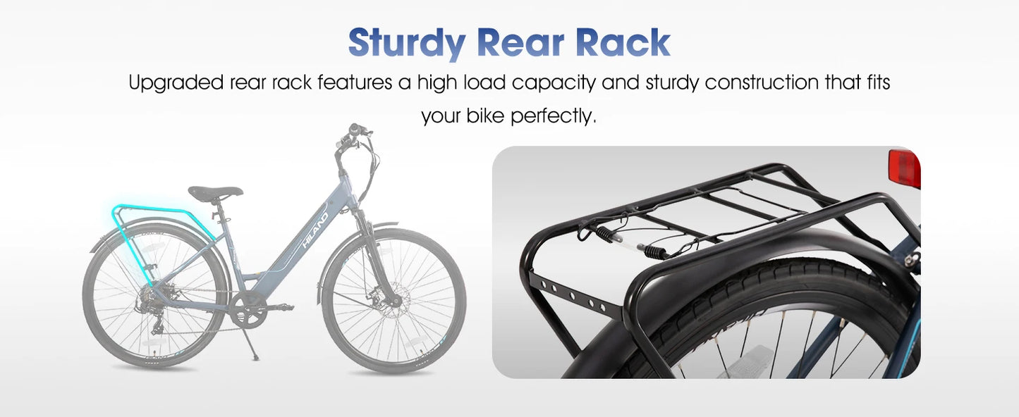 Electric road bike, detachable lithium battery,Including shelves, 250W, with LCD display