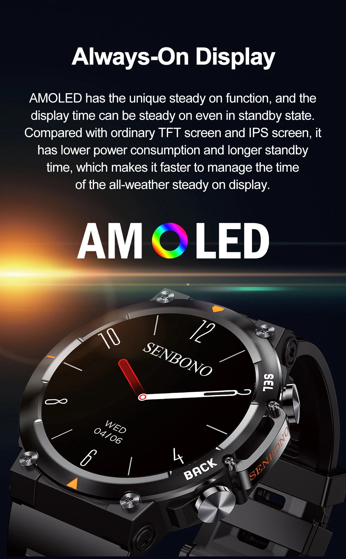 MAX18 Smart Watch AMOLED Screen AI GPT Bluetooth Call 410mAh Big Battery Fitness Tracker Men' Sport