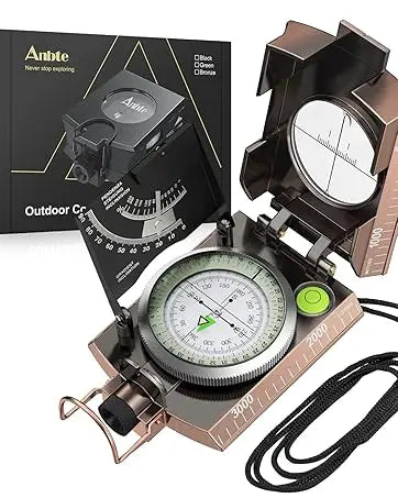 Compass Hiking,Waterproof Metal Compass,Clinometer,Lightweight,fCamping,Hunting,Hiking Navigation.