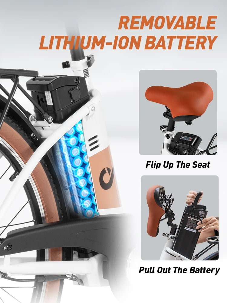 C6pro E-Bicycle Peak 500W Motor 36V15.6AH Lithium Battery Electric Bike  26 Inch city E-bike
