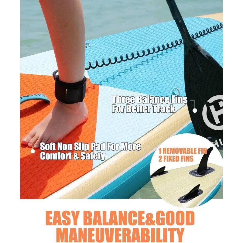 Hot Sale.Inflatable Stand Up Paddle Board 11'x33''x6''W Backpack,Wide Stance,Surf Control, Non-Slip