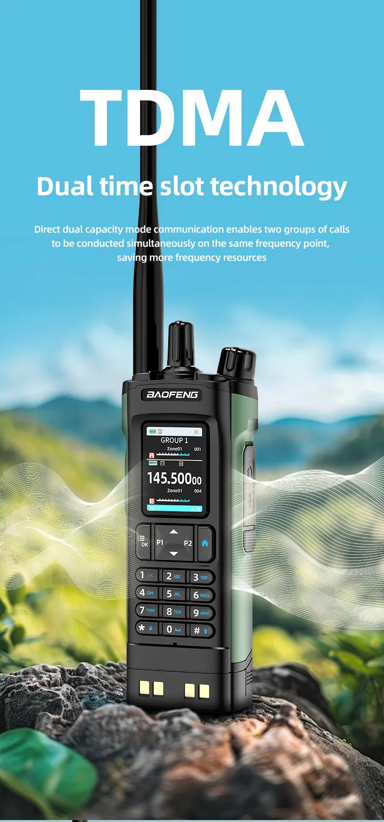New Walkie Talkie DMR GPS 10W Program Multi Band Wireless Copy Frequency Type-C DM-32UV Ham 2 Way