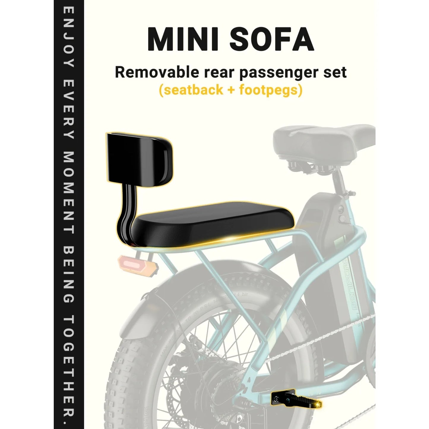 City E-Bike 750W Motor 48V15AH Battery, Seat Back + Footrest Electric Bike 26*3.0-inch Fat Tire